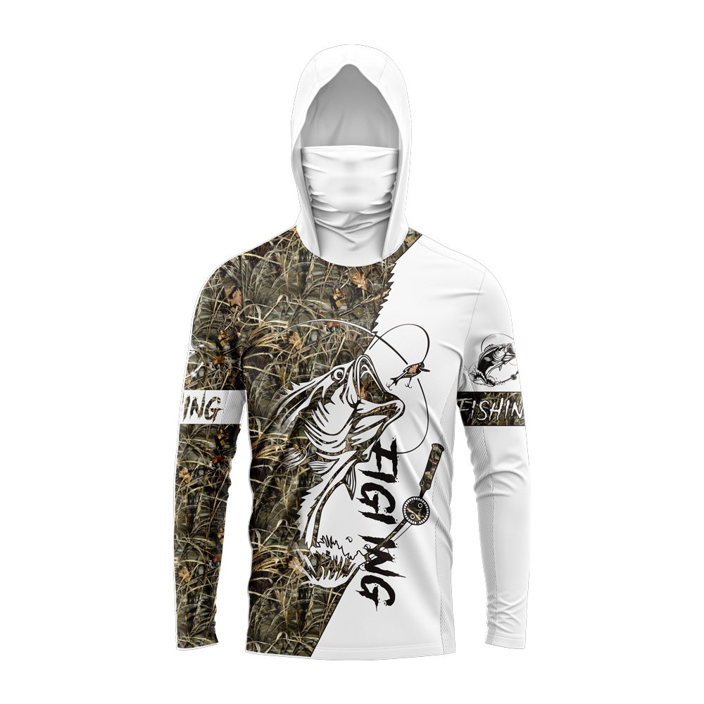 Fishing Shirt Uv Protection - MALFC メンズ フード付きフィッシングシャツ 長袖フィッシングTシャツ UVカット フィッシングウェア