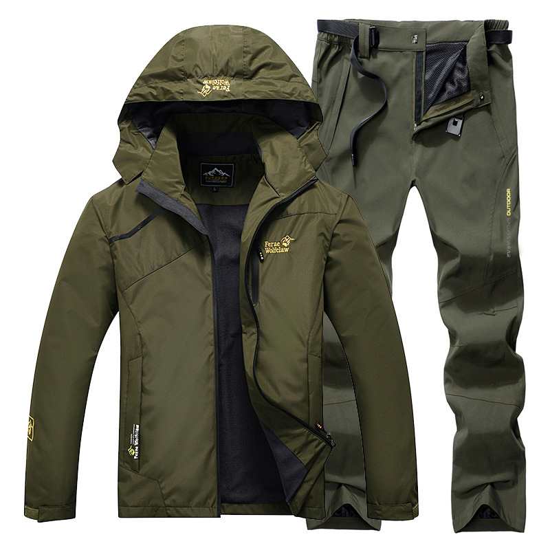 Fishing Rain Suit - 防水釣りスーツ通気性耐久性のあるフード付きジャケット釣りウェア屋外釣りパンツウインドブレーカー釣り服男性