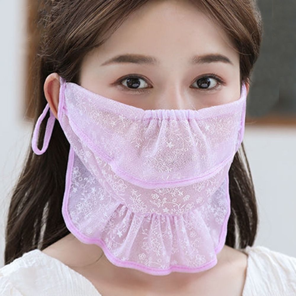 Fishing Mask Sun Protection - 女性、釣り、日焼け止め、屋外、耳の顔、顔、ネックスカーフ、アイスシルクマスク用の単色ラップカバースカーフ