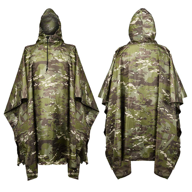 レインコート迷彩柄タクティカルポンチョPVC屋外サイクリング - Fishing Rain Suit のレビューと価格