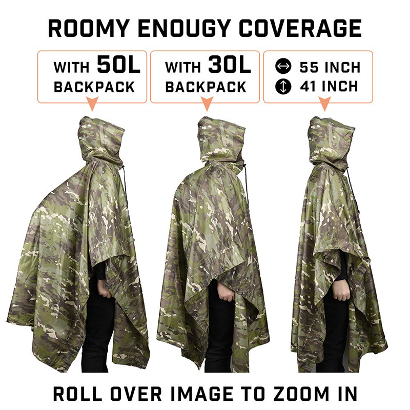 レインコート迷彩柄タクティカルポンチョPVC屋外サイクリング - Fishing Rain Suit のレビューと価格