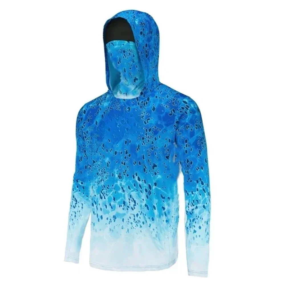 迷彩柄フィッシングシャツ UPF 50 長袖 フード付きフェ - Fishing Mask Sun Protection のレビューと価格